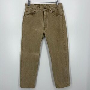 Levi's 501 Jeans Brown Beige Men's Size 31x30 Straight Leg Button Fly Vtg 80s